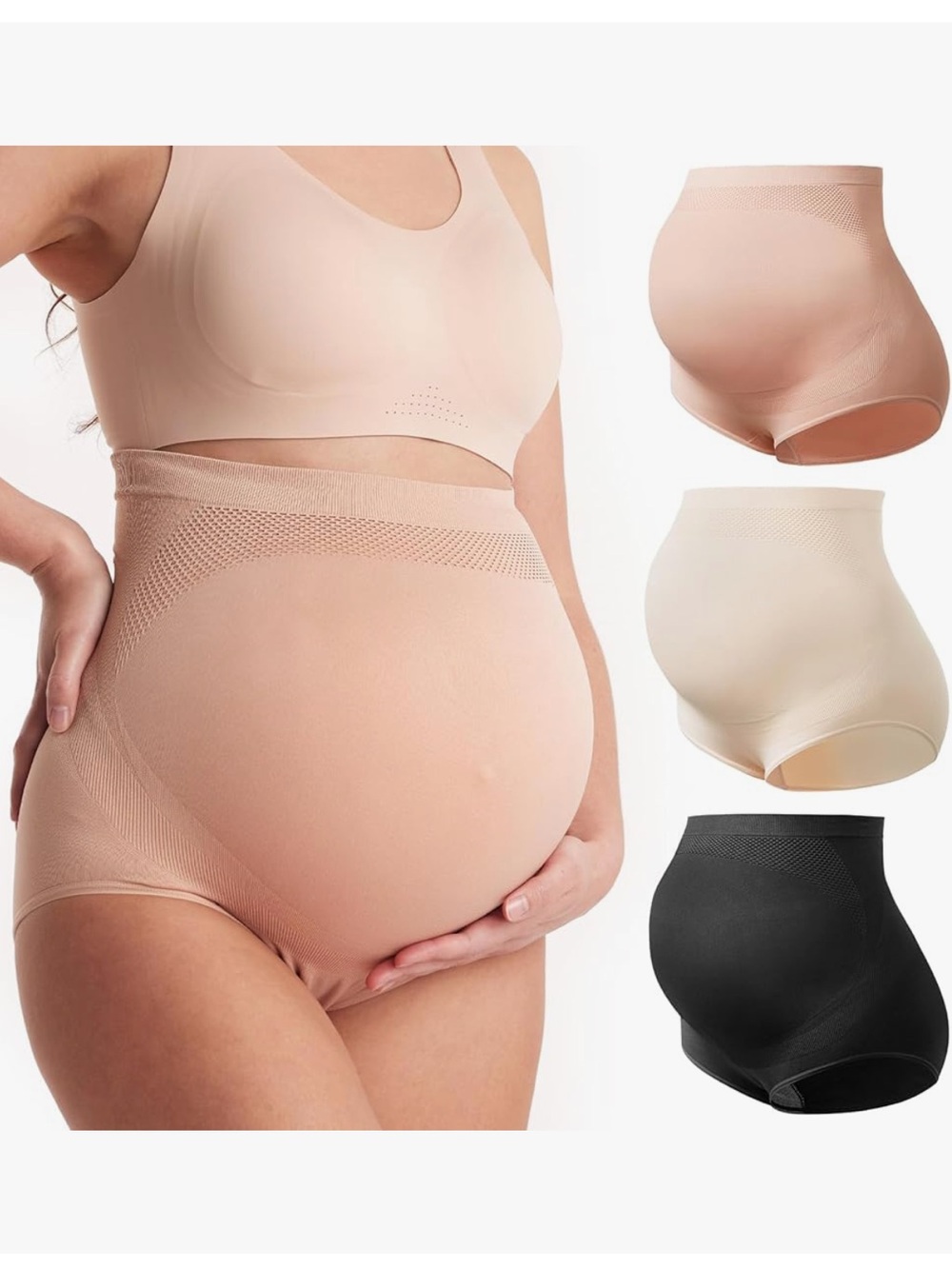 Momcozy Maternity Over Bump Seamless 
 Underwear 3-Pack